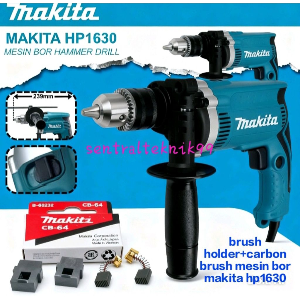 brush holder+carbon brush bor beton makita hp 1630