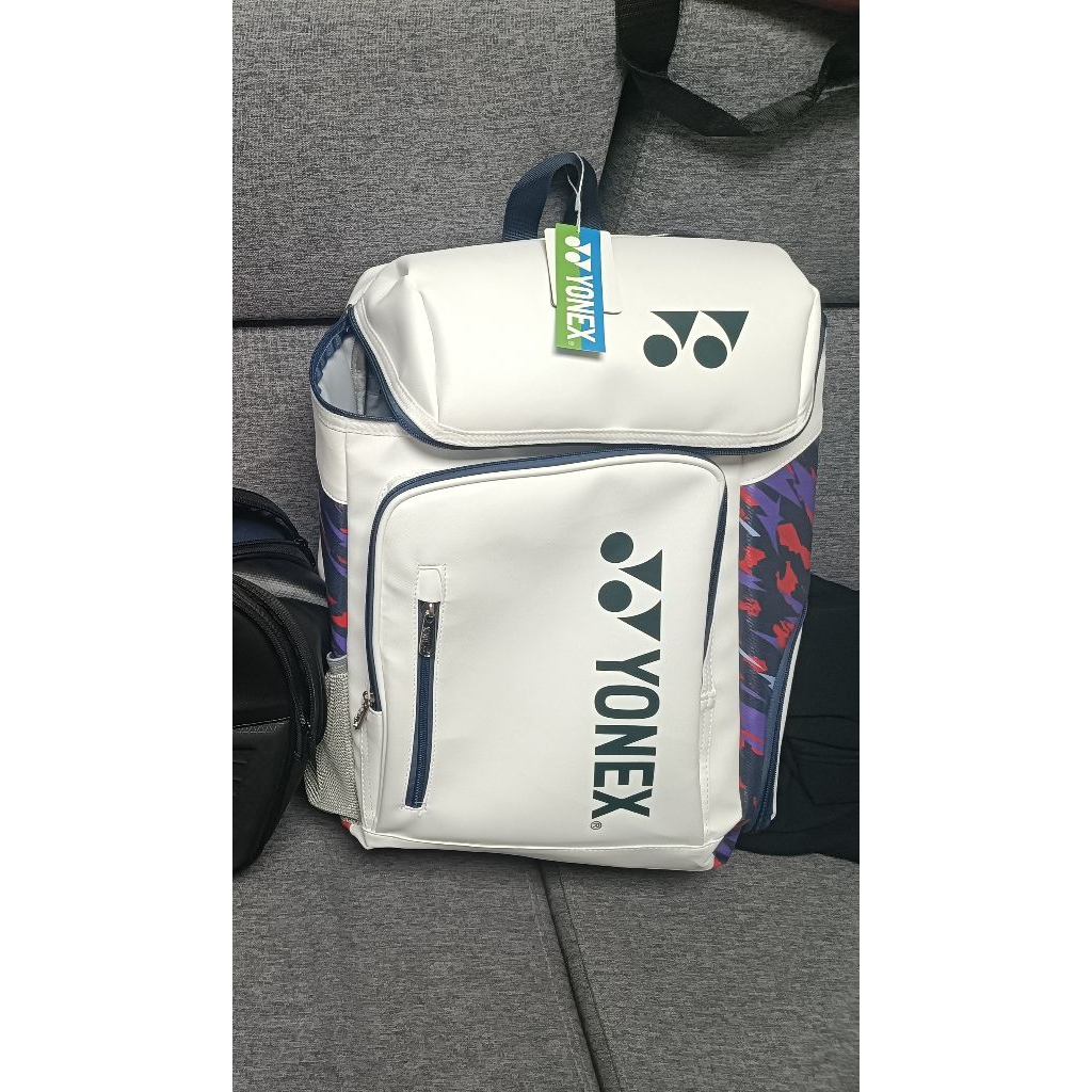 Tas Backpack Yonex Putih/Biru/Merah || Second/Bekas Mulus