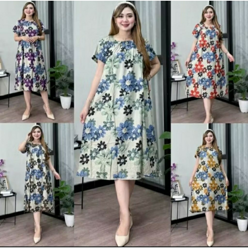 Daster kekinian bahan katun adem daster wanita remaja lengan pendek
