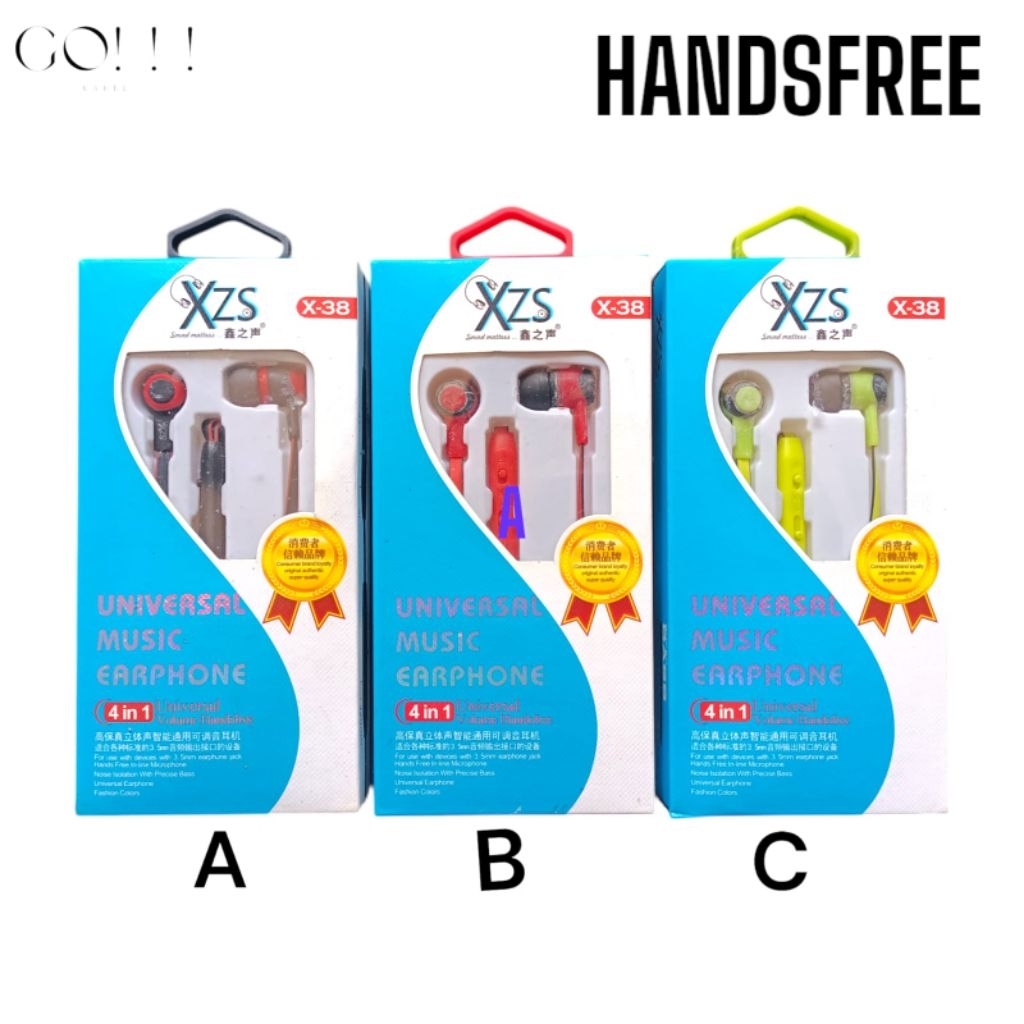 Earphone Headset Handsfree XZS Mega Bass Jack Aux 3.5mm
