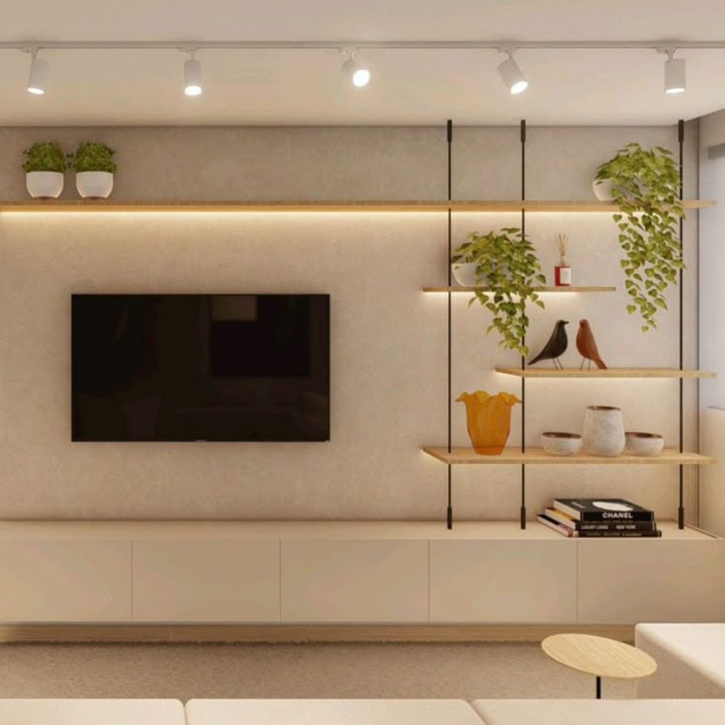 kabinet backdrop tv floating