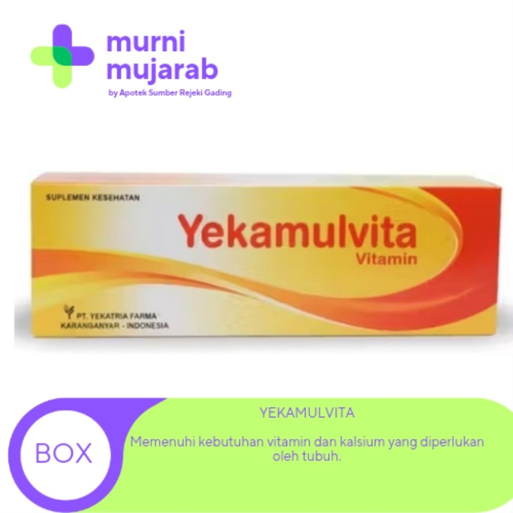 Multivitamin Yekamulvita 100 Kapsul - Memenuhi Kebutuhan Vitamin Harian