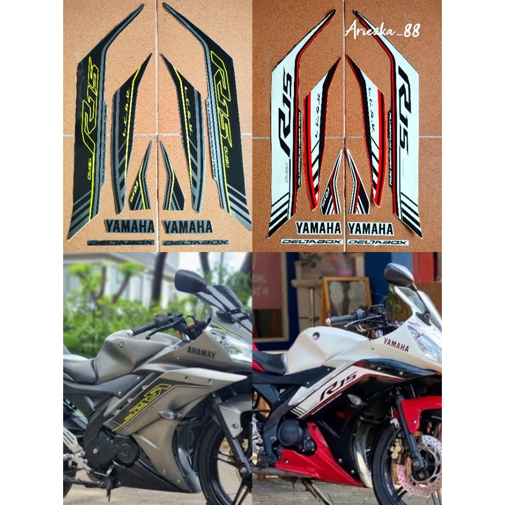 Striping R15 2016 2017 Grey Putih Merah/stiker bodi r15 tahun 2016/2017
