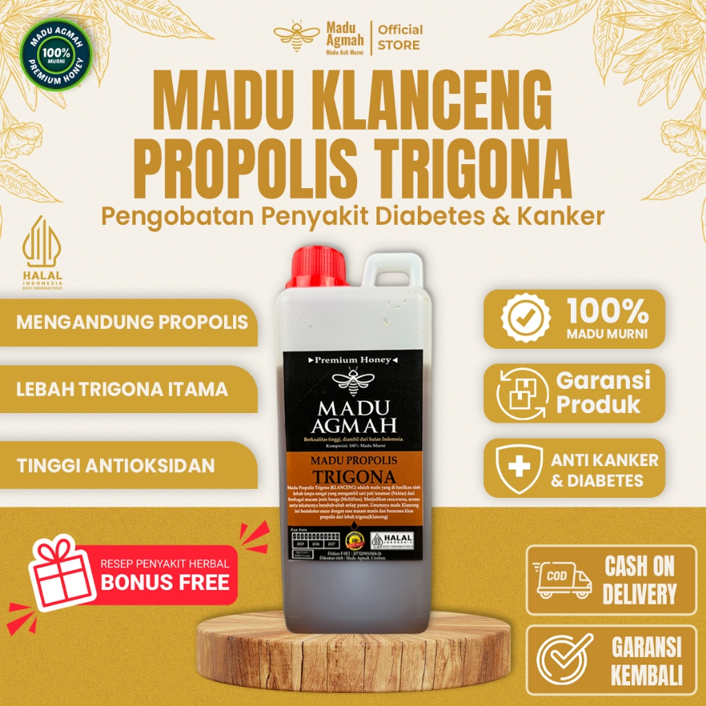 Madu Agmah Klanceng Propolis Trigona 100% Asli & Murni Raw Honey