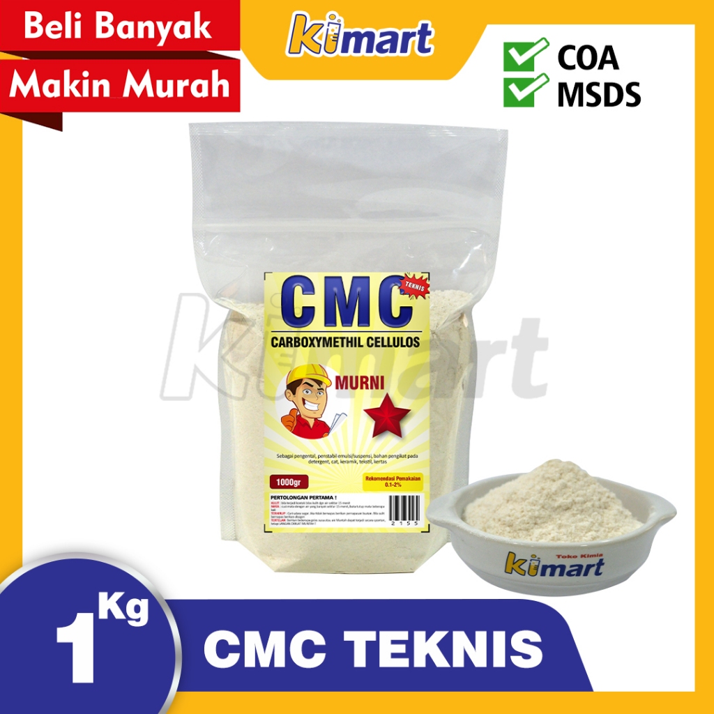 CMC Teknis Cekol Carboxymethyl Cellulose 1kg Pengental CMC Bahan Pengental Sabun bahan perekat