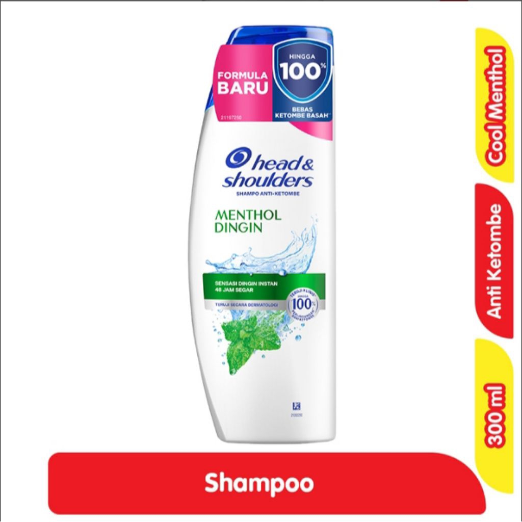 Shampoo Head & Shoulders 300ml - Lembut, Berkilau, Bebas Ketombe