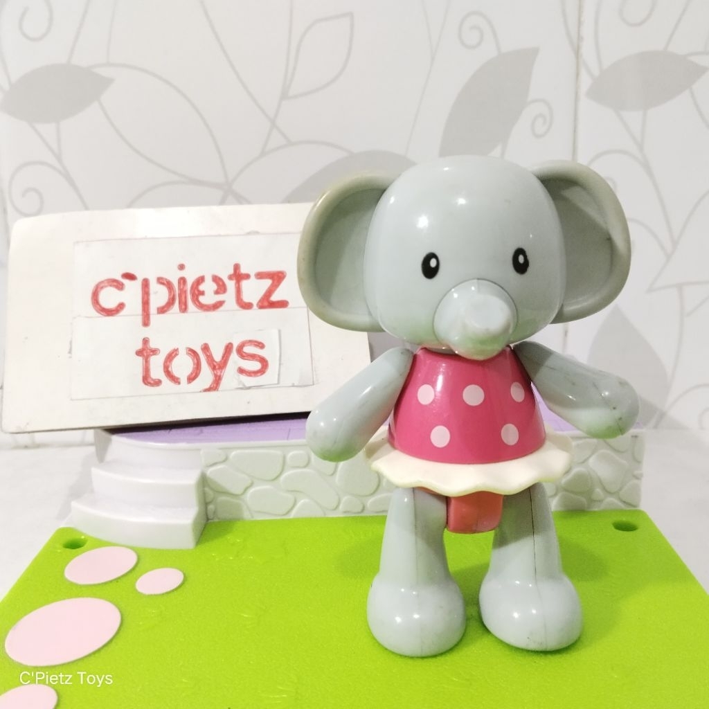 Mainan ala TOLO Gajah / Elephant with Pink Dress Click Clack (Second/Preloved)