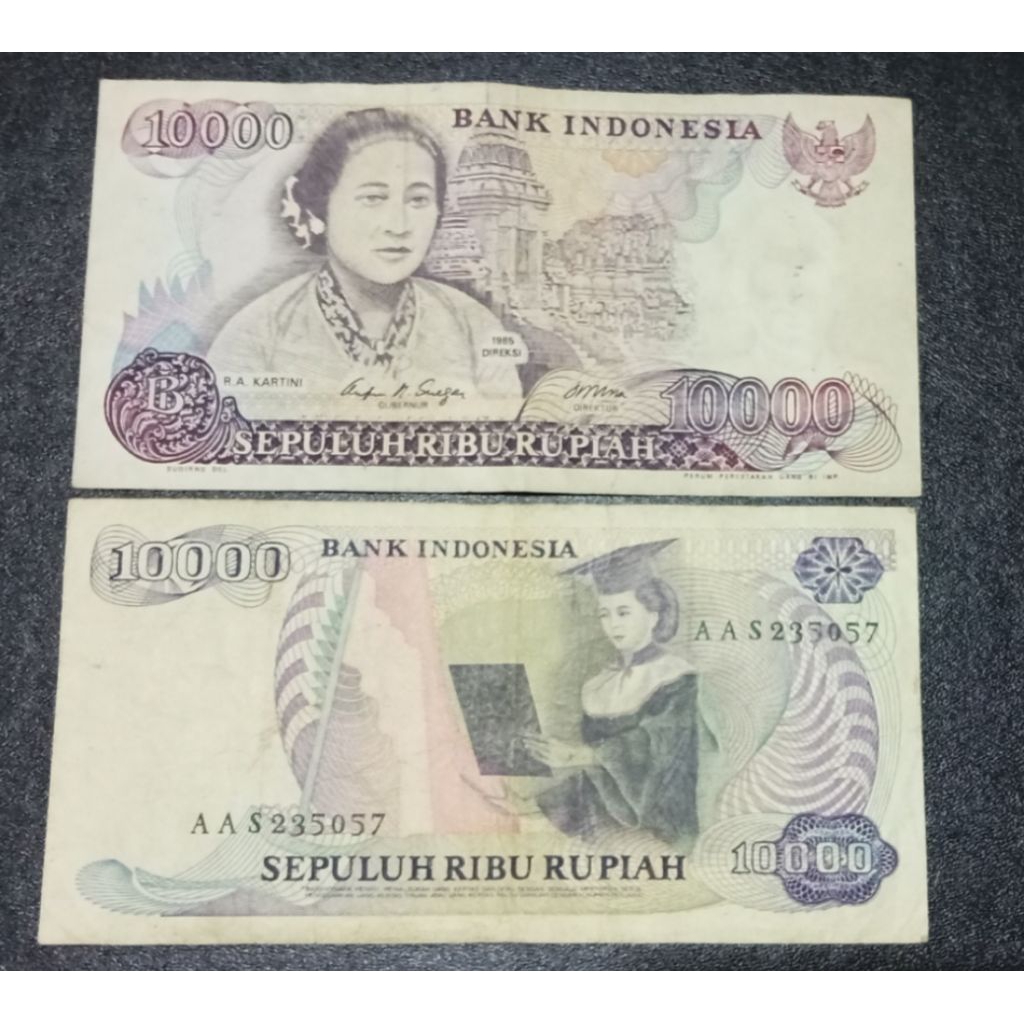 Uang Kuno 10 Ribu R.A Kartini th.1985