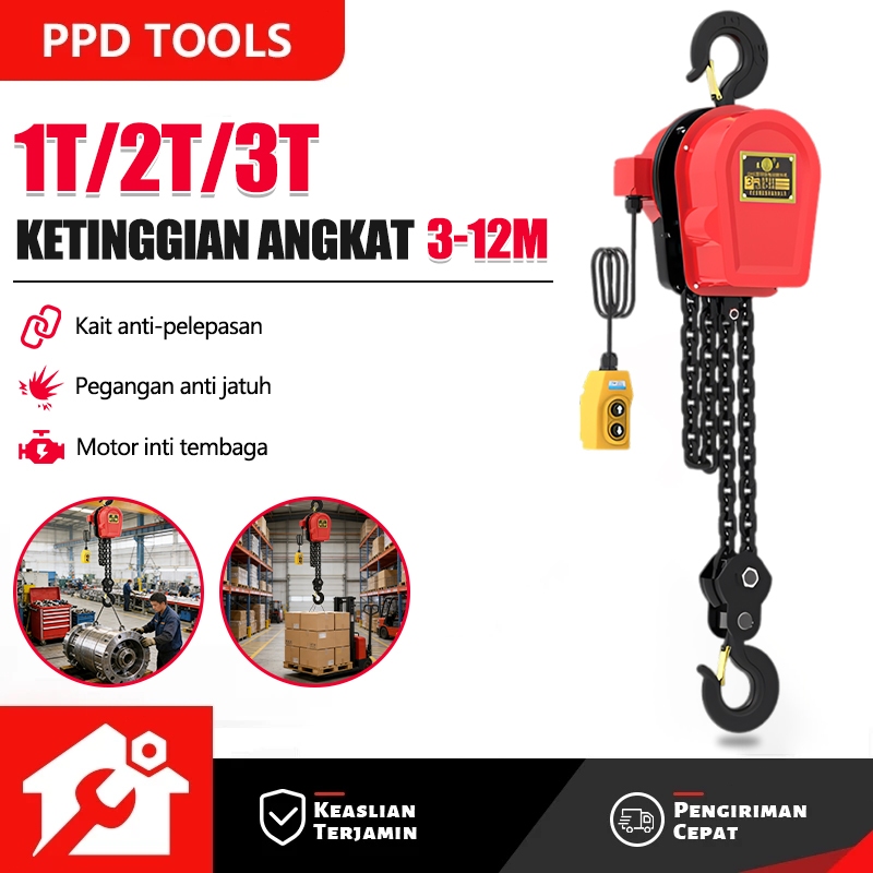 PPD Rantai elektrik hoist 750w 1ton 2ton 3ton 380v rantai terbalik lift kecil