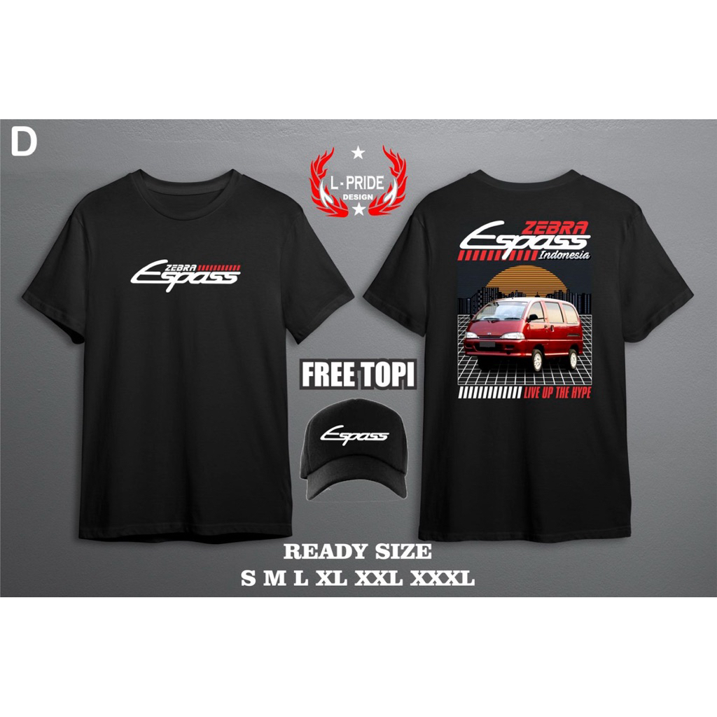 kaos espass gratis topi T-shirt kaos espass gratis topi