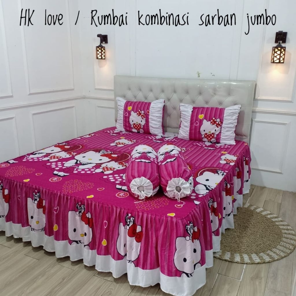 sprei rumbai kombinasi 180x200x20 sarban jumbo