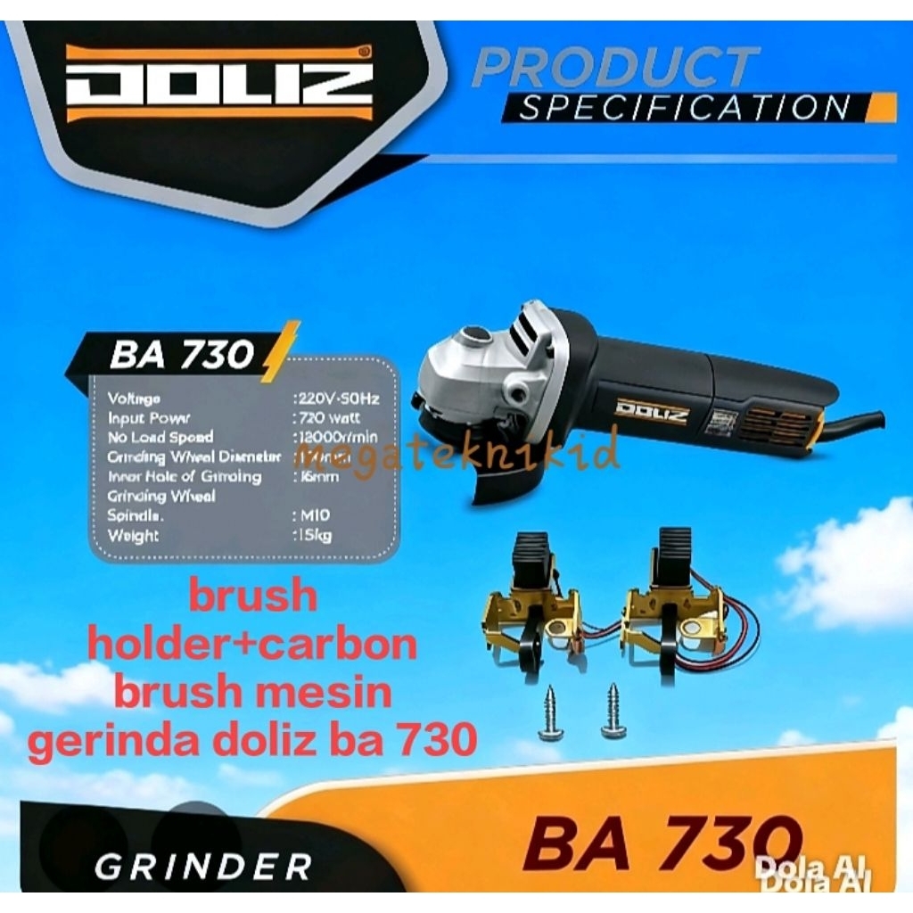 brush holder gerinda doliz ba730+arang spul/rumah carbon+kulbostel gerinda doliz ba730 original