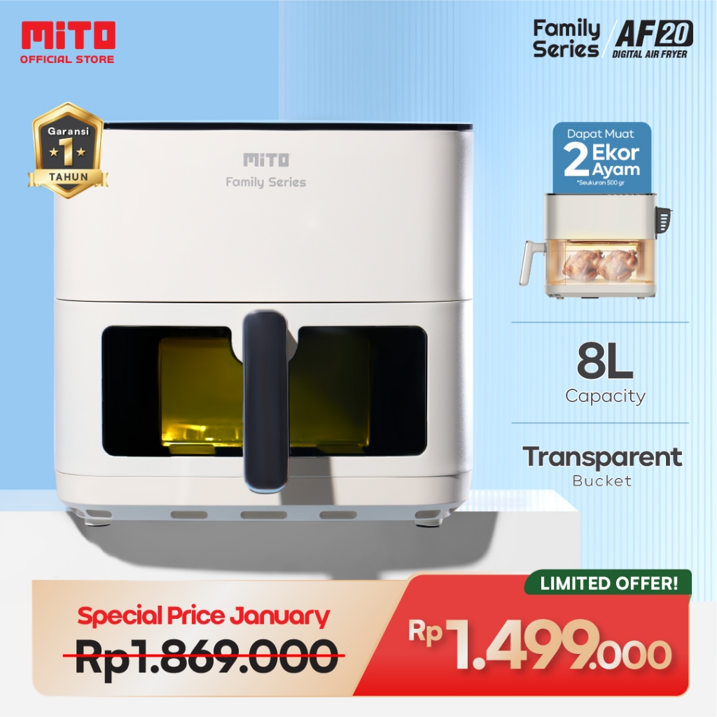 MITO Air Fryer Family Series AF20 8L Digital Low Watt