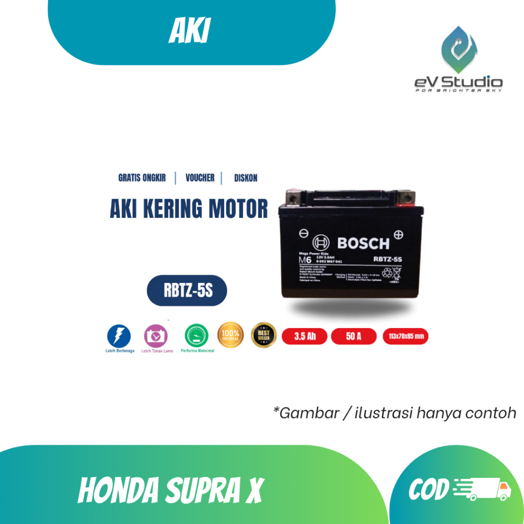 Bosch Aki Kering Motor Matic Honda Supra X 125 STD CW maupun Supra X 125 Helm in - RBTZ5S