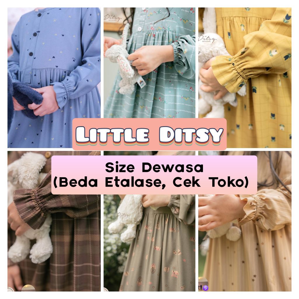 Little Ditsy Januari Ditsy Terbaru Ditsy Nightgown Anak Anak size 1 2 3 4 5 6 7