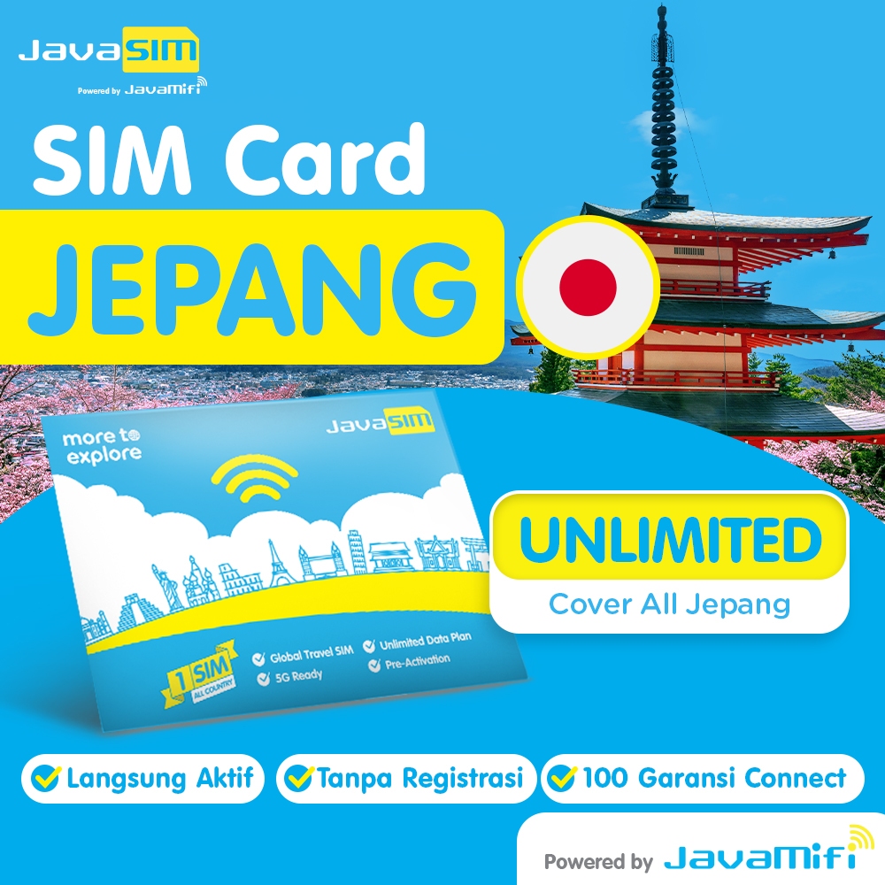 JavaMifi SIM Card JAPAN Unlimited Quota 20-30 HARI
