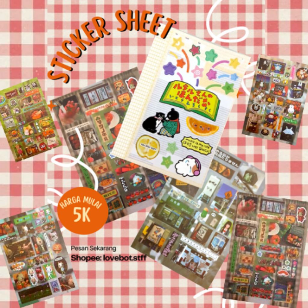 sticker sheet juminocore | sticker japanese food | journal supply | sticker aesthetic