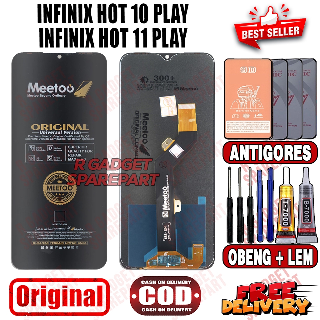 LCD TOUCHSCREEN INFINIX HOT 10 PLAY / INFINIX HOT 11 PLAY ORIGINAL MEETOO LCD FULLSET