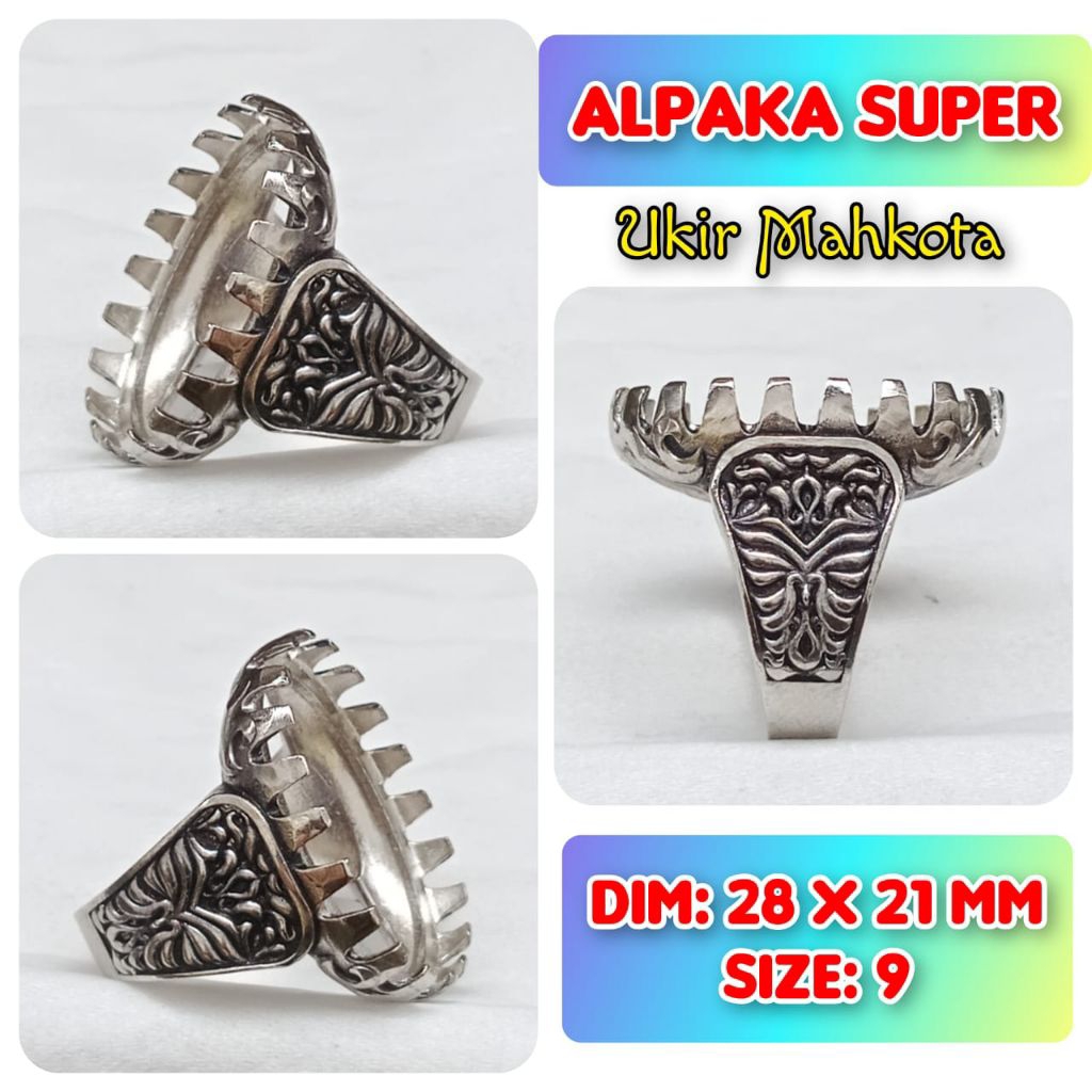 emban batu akik dan permata alpaka super ukir mahkota.21