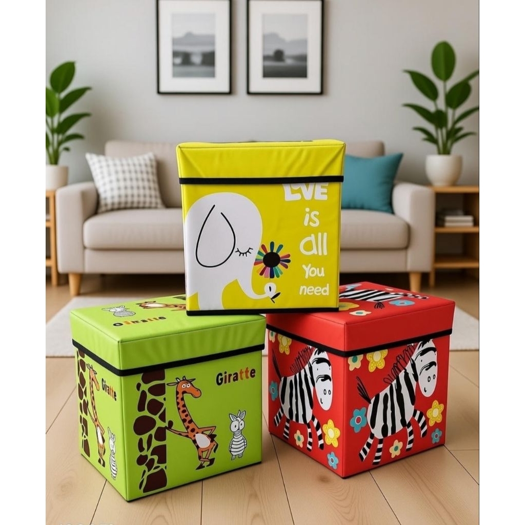 Omocha-Box Penyimpanan Mainan Anak Lipat | Kotak Penyimpan Mainan Serbaguna | Storage Box Anak