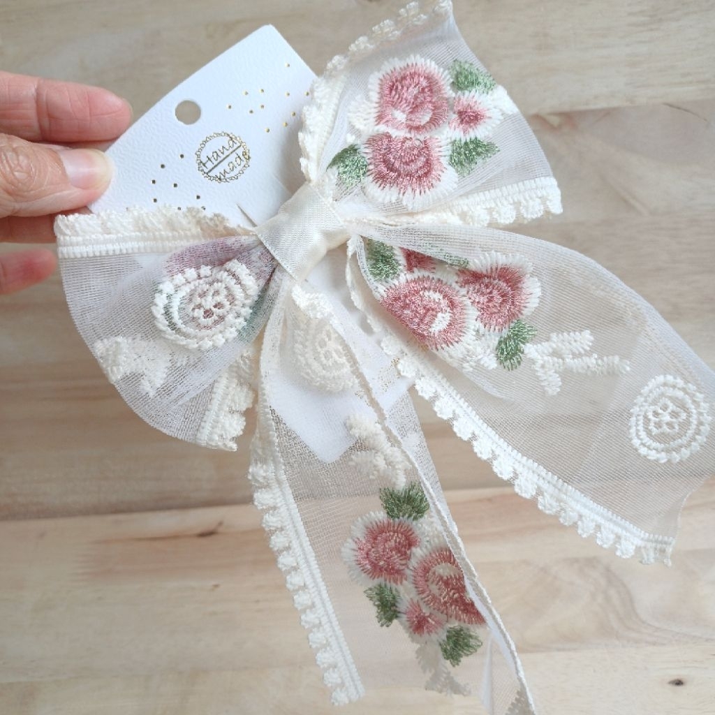 Jepit buaya pita renda embroidery bordir 1324D2
