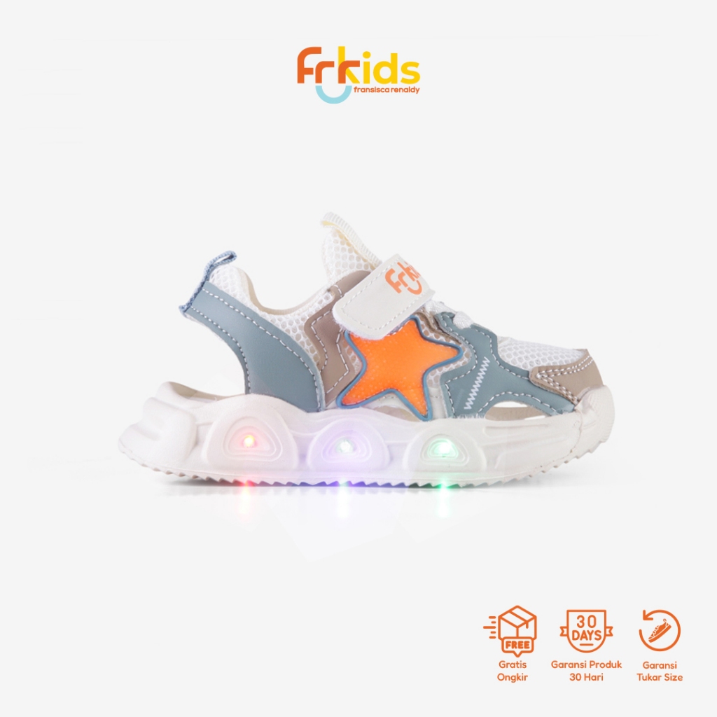 FR KIDS Sepatu Sandal LED lampu Anak Bayi Unisex Ringan Size 22-26 B.Cyno