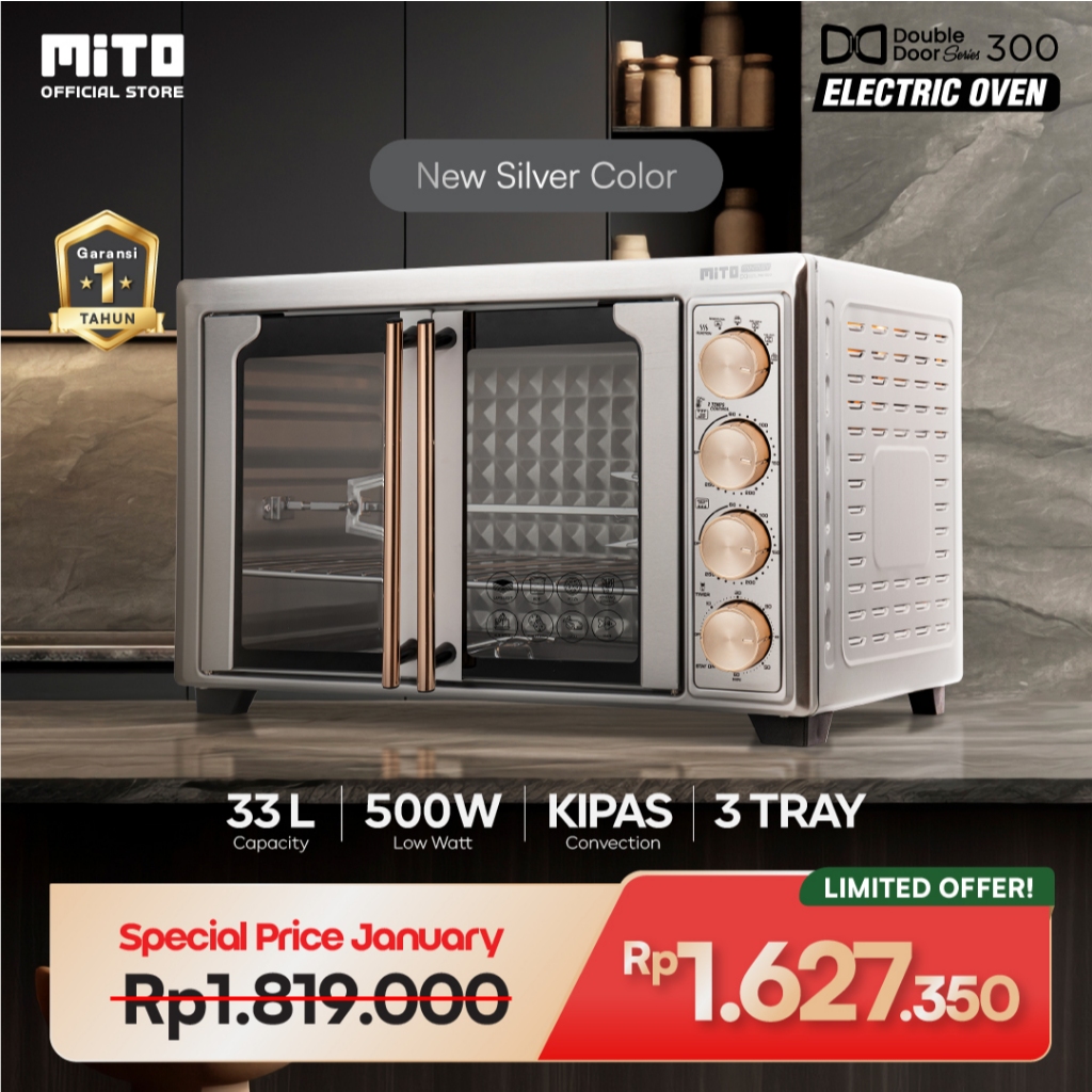 MITO Electric Oven MO300 Double Door 33L | Oven Listrik - Pemanggang Kue dan Makanan