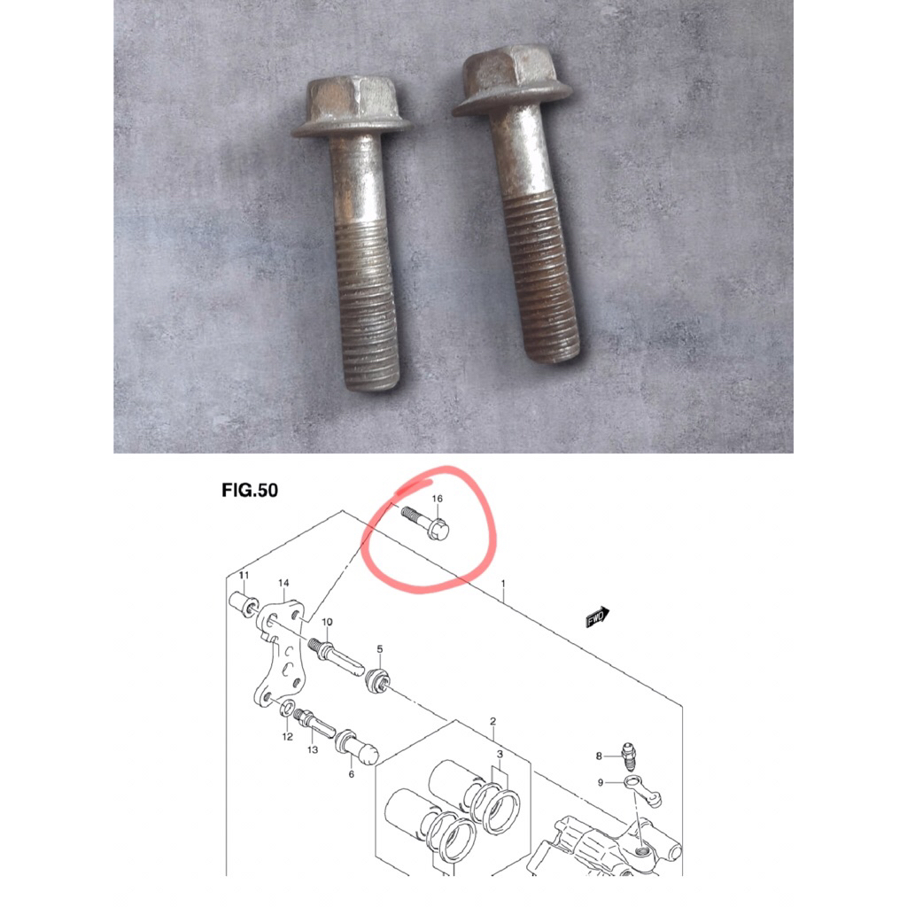 Baut Kaliper Satria Fu Karbu Original Copotan