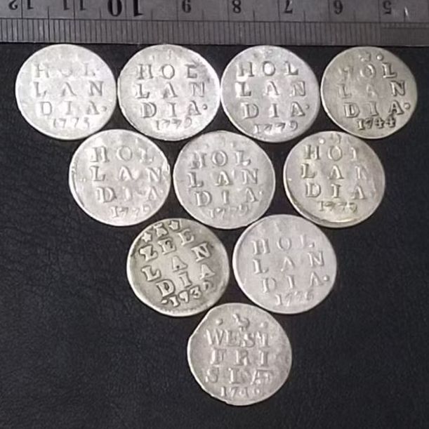 ST. BR5. DIJUAL BORONGAN 10 KEPING KOIN KUNO ||  KOIN PERAK || SILVER COIN 2 STUIVER CAMPUR