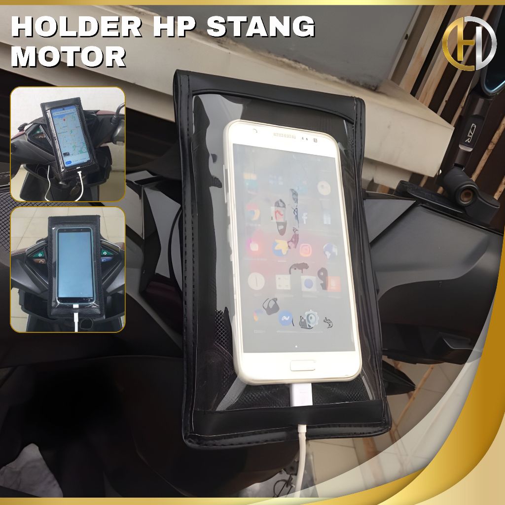 ONEL Holder Hp Motor Kain Kulit Tas Cover Pelindung Handphone Stang Setang Sepeda Motor Pengaman Pon
