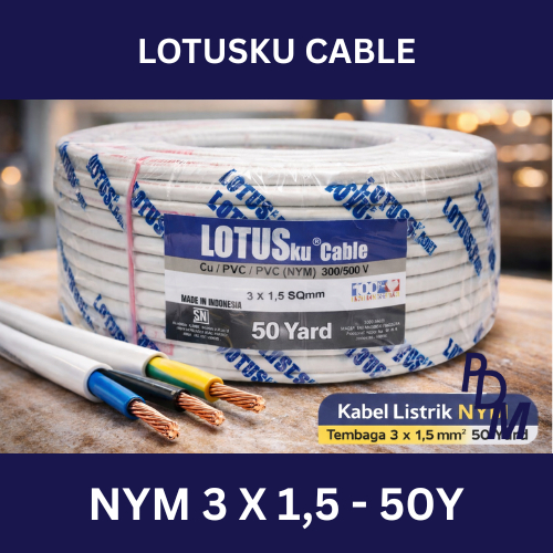 Kabel Listrik Lotus NYM 3x1.5 LOTUSKU CABLE 50 YARD