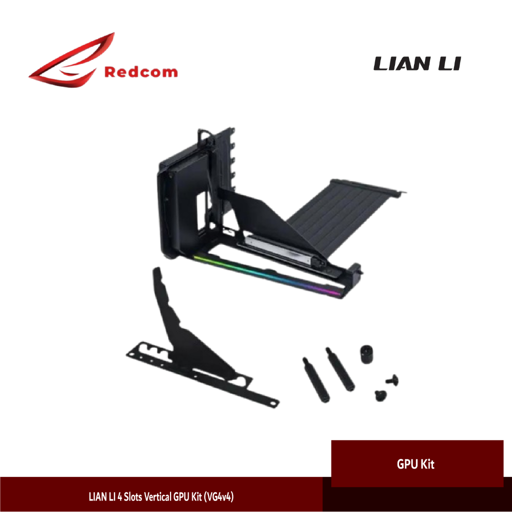 LIAN LI 4 Slots Vertical GPU Kit (VG4v4) | Premium Gen 5 Riser Cable PCI-E 5.0 x16-200mm