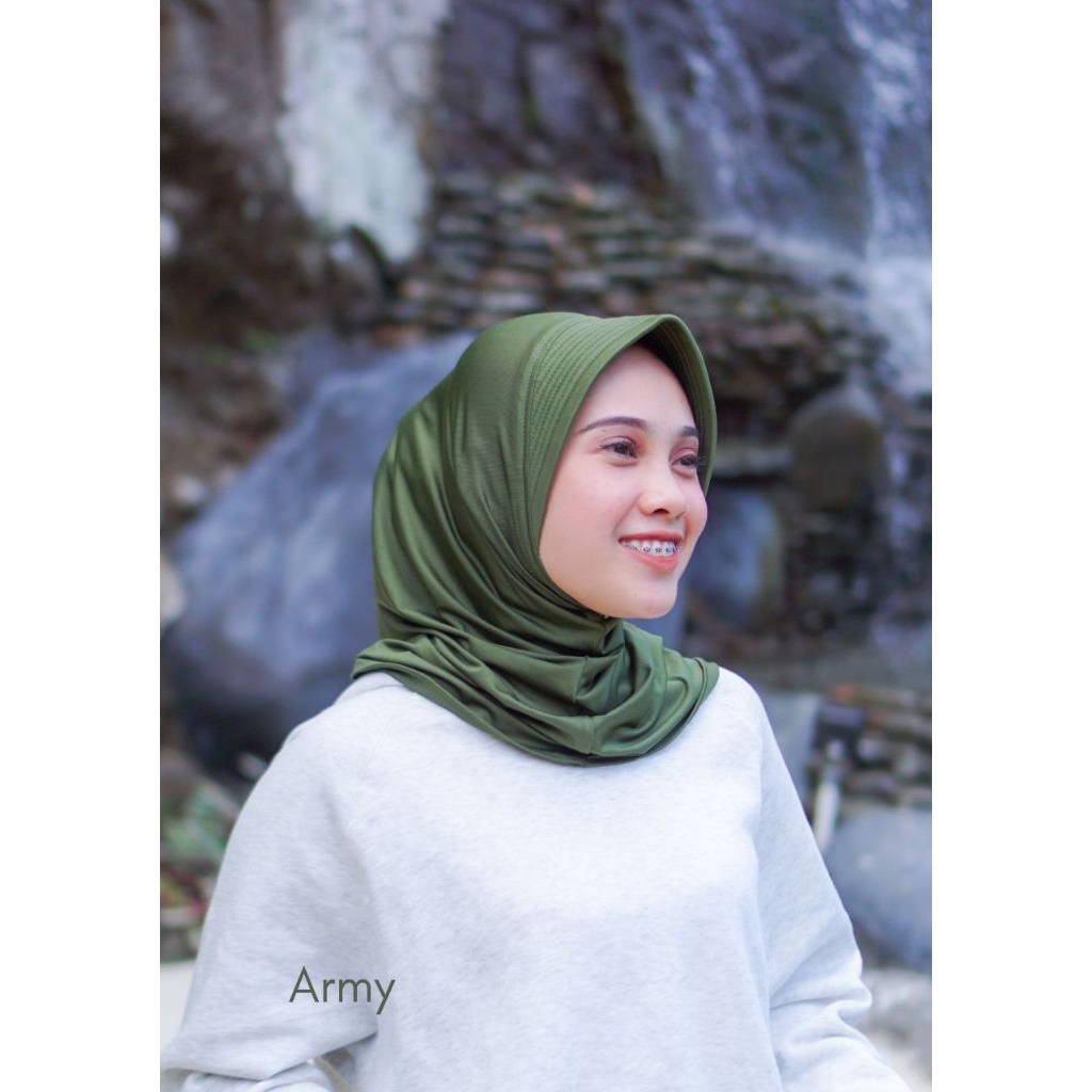 Jilbab Instan Kerudung Bergo Sport Jersey - Warna Lengkap, Nyaman Dipakai