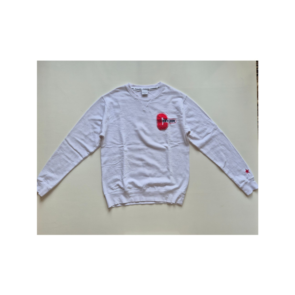 CONVERSE Crewneck Sweatshirt Towel Logo White M CN