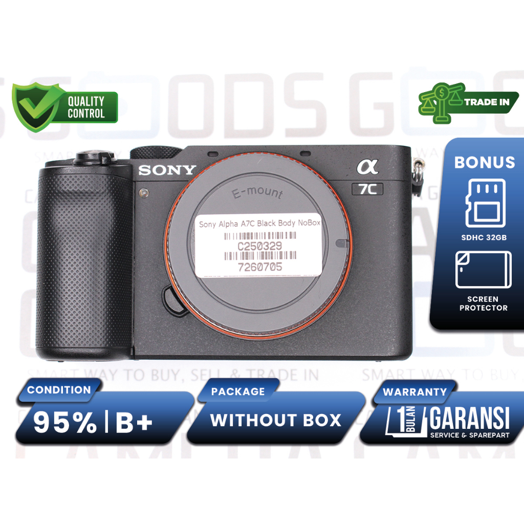 Kamera Sony A7C Mirrorless Full Frame Body Only Second Bekas Grade B+ / Alpha A7 C - C250329