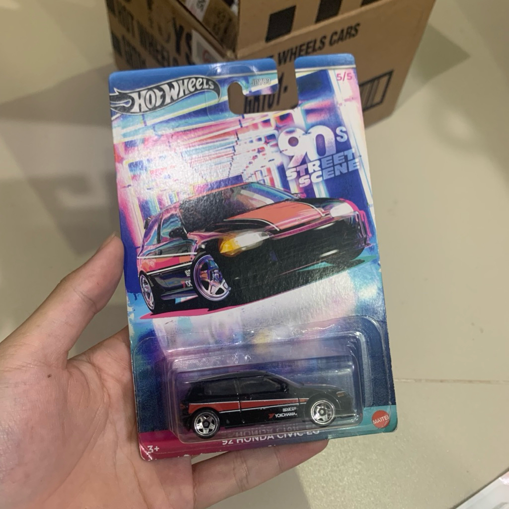 Hotwheels Honda Civic EG Estilo Hitam - Series 90s Street Scene