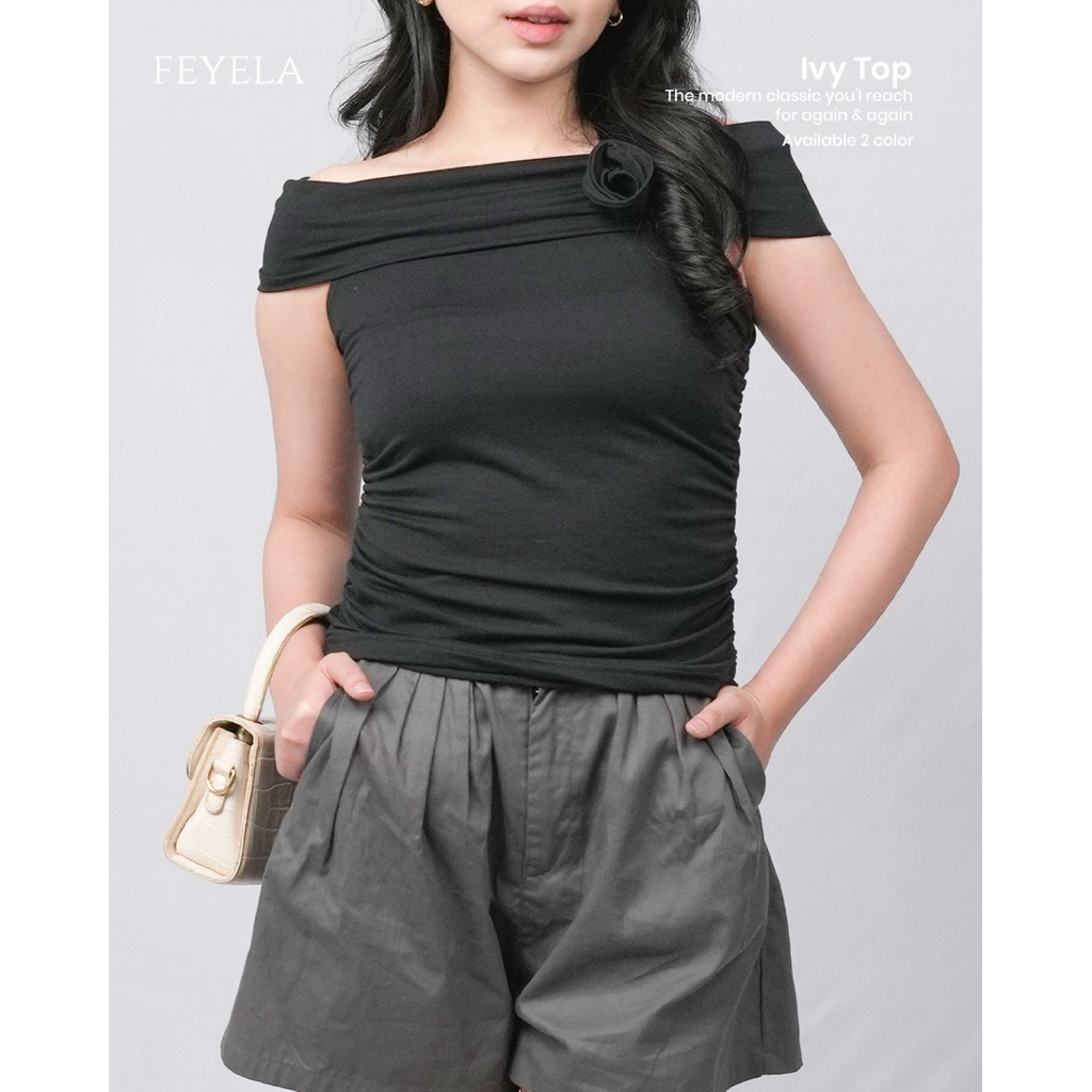 FEYELA | Ivy Sabrina top - Sabrina top wanita | Women’s sabrina top