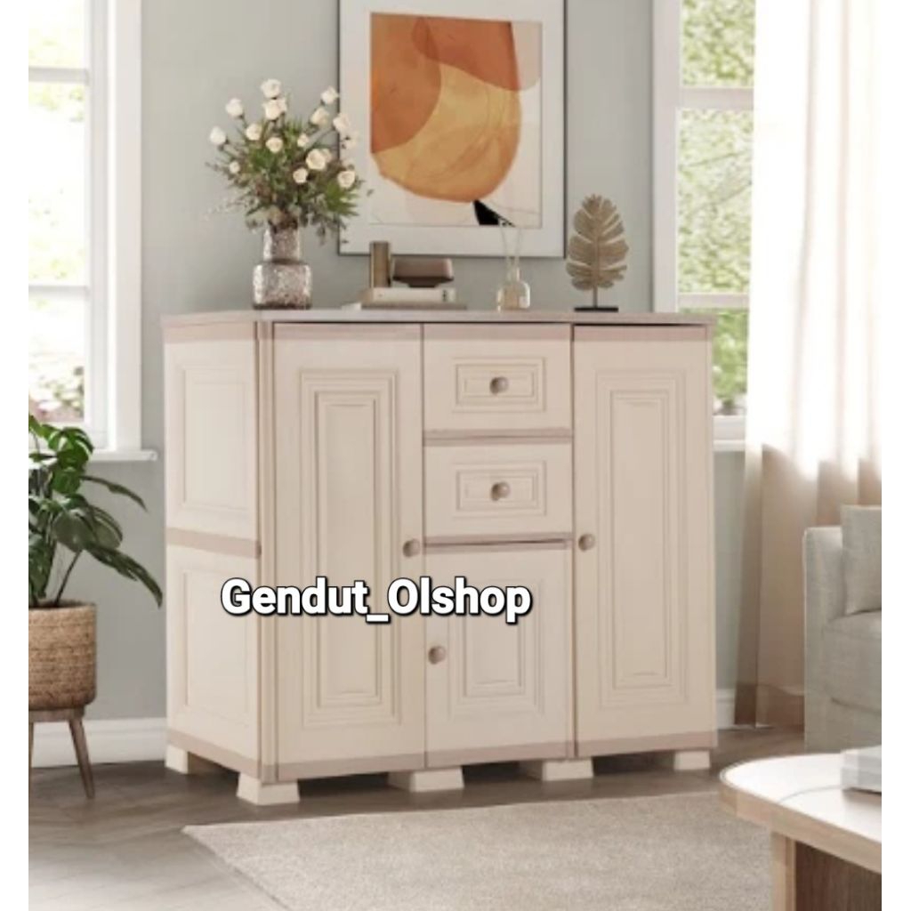 (Khusus Wilayah Kota Palembang) Meja tv OLYMPLAST OTC CREDENZA MODERN, Meja TV Credenza Moderen OTC 