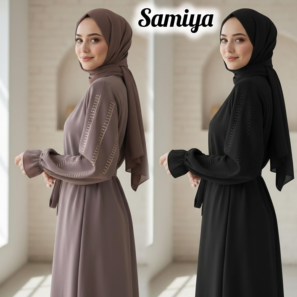 Abaya Gamis Hitam Busui Samiya Saudi Dubai Turki Umroh Haji Mesir