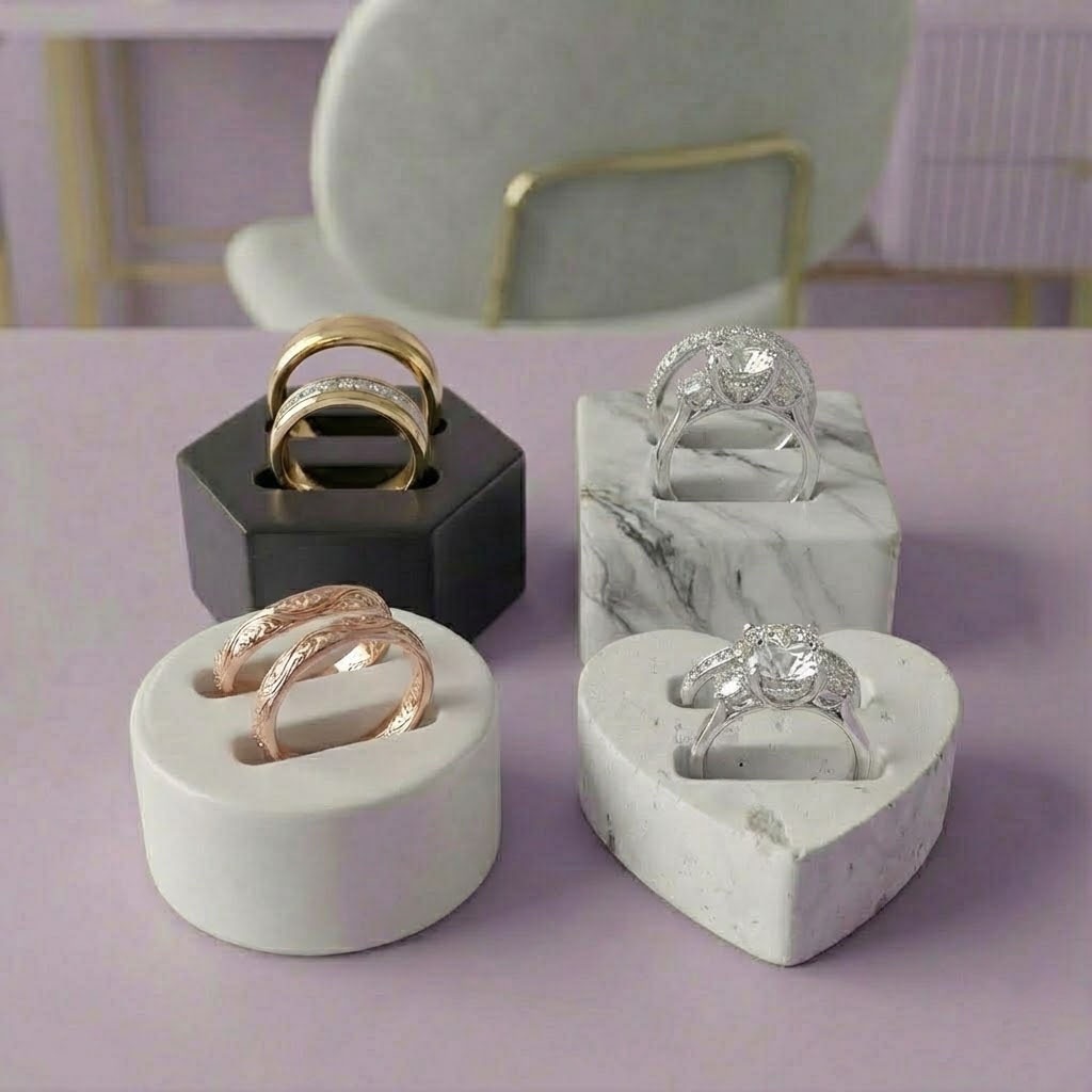 Wadah Cincin Pernikahan/Lamaran | Geometris | Semen | Concrete | Couples/Wedding Ring Display