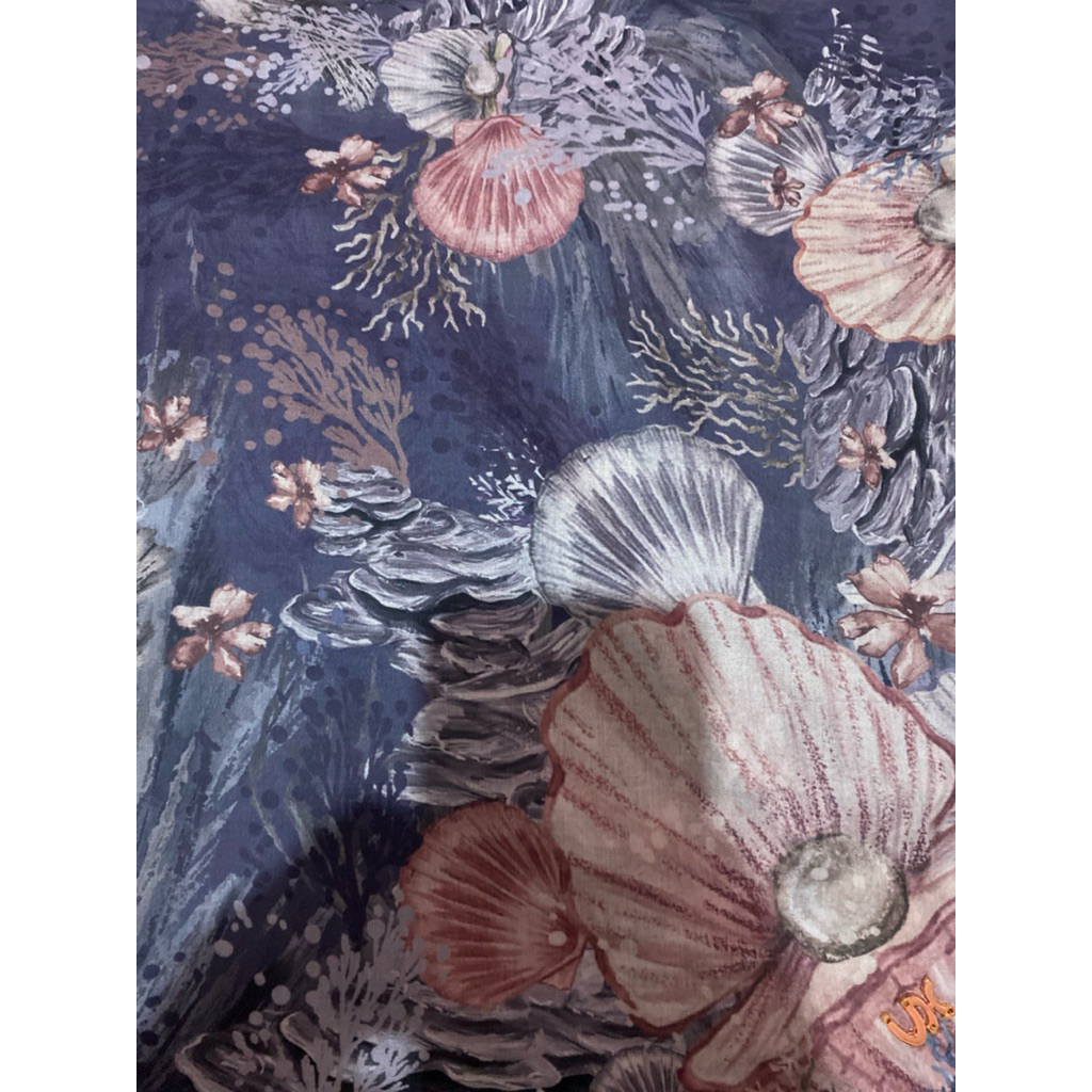 kerudung motif navy vanilla hijab