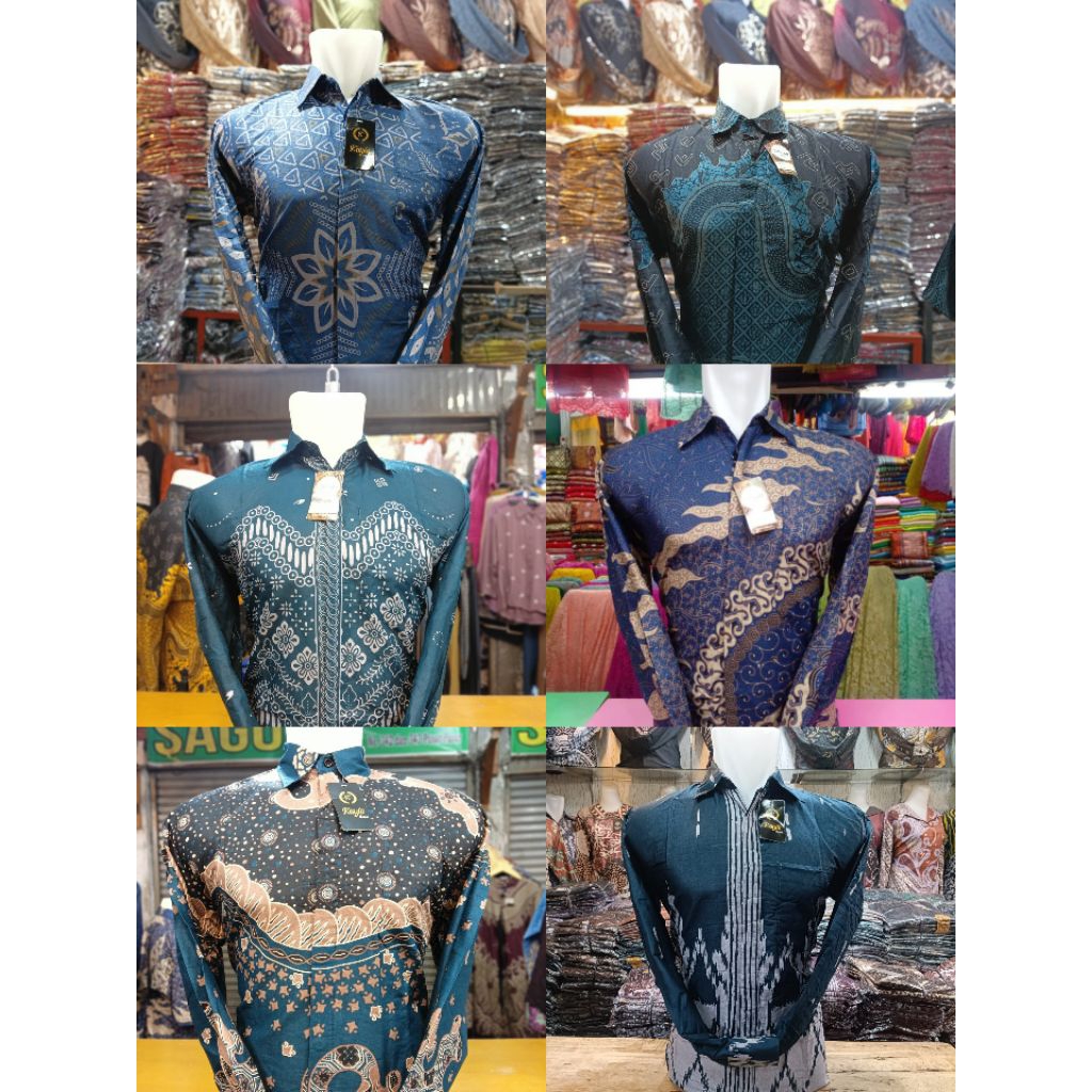 kemeja batik pria murah Medan # Biru