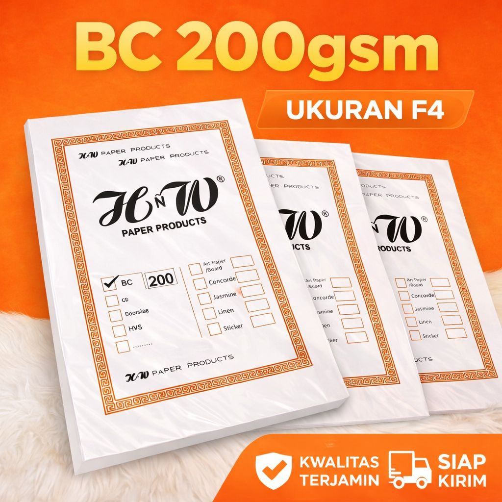 (1 Lembar) Kertas BC 200 / 250 gr gsm / Kertas Blueshwhite / Bluesh White / kertas BC putih