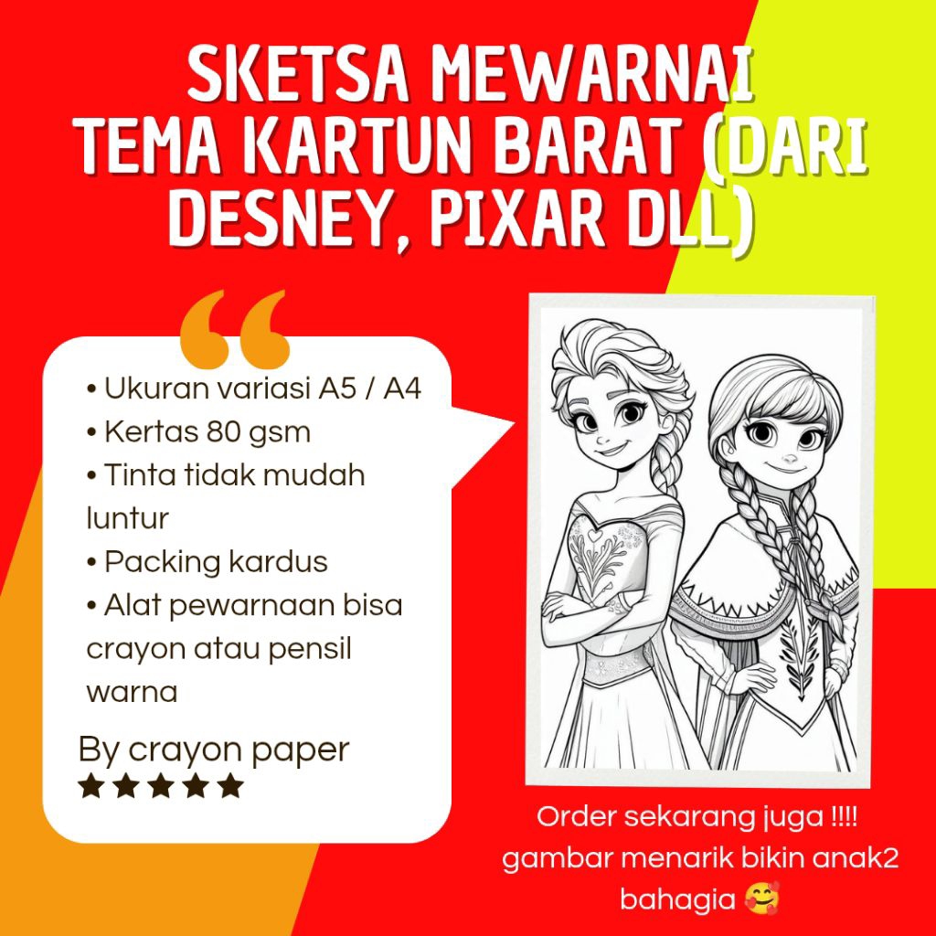 Gambar Mewarnai Kartun Disney - Pixar dll