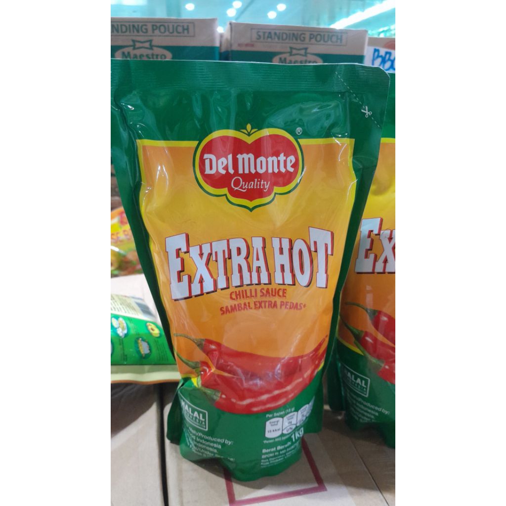Delmonte Saus Extra Hot 1 KG - Saos Sambal Delmonte Extra Hot Pouch  1 KG