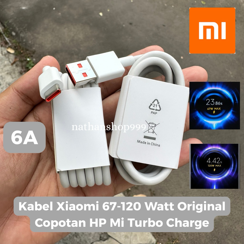 Kabel Data Xiaomi 67 Watt 120 Watt Original 100% Bawaan Copotan HP Super Turbo Charger 11T/11T Pro/1