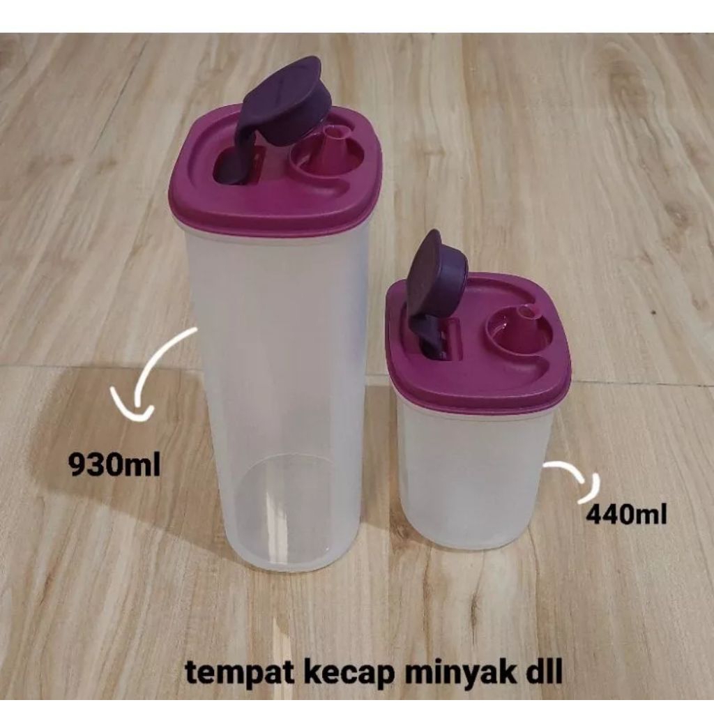 Botol minyak goreng ezy pour tupperware warna rhubab set 2 pcs