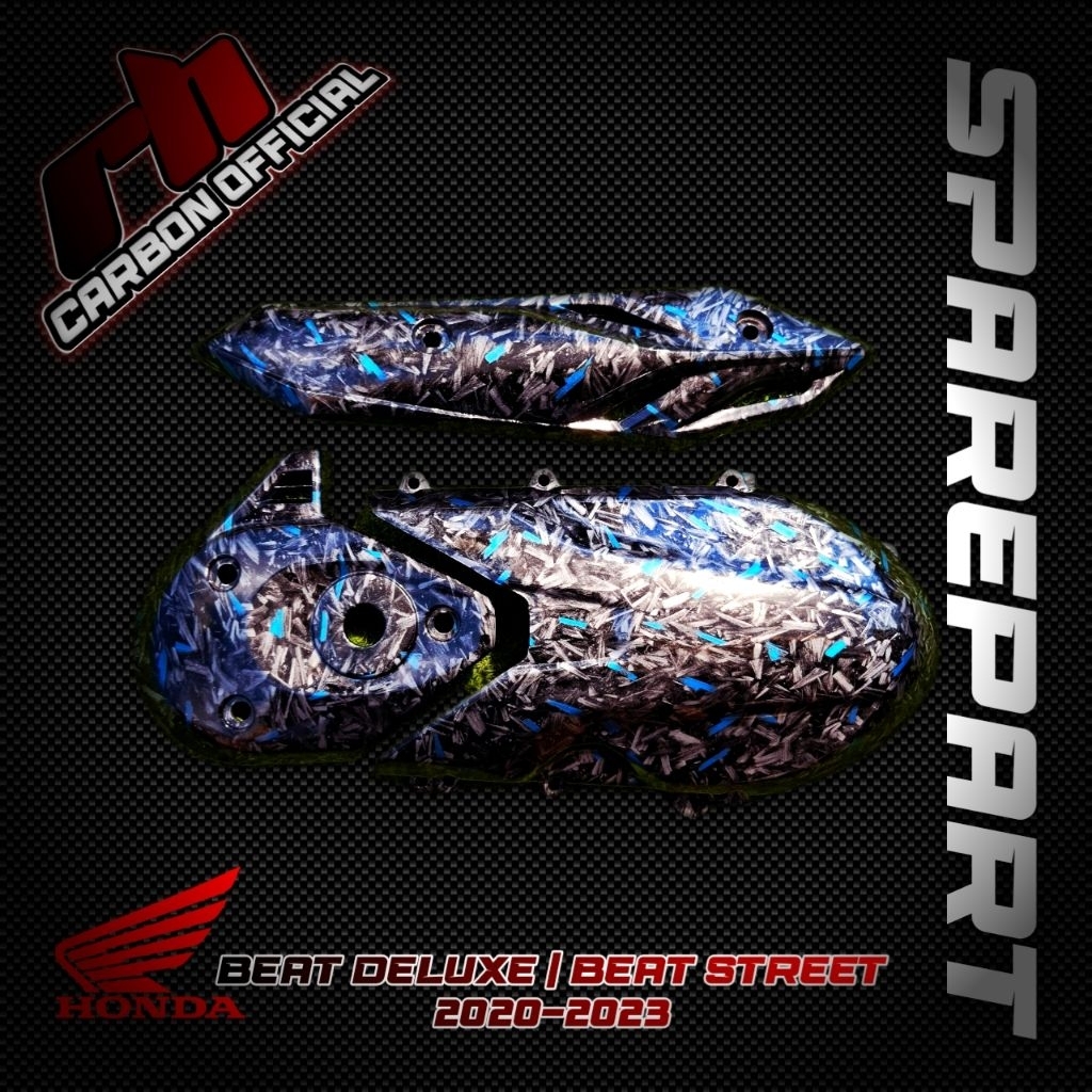 PAKET 3 COVER BEAT DELUXE BEAT STREET 2020 - 2023 CARBON FORGED BIRU CARBON WTP