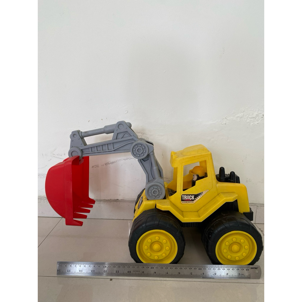 Mainan anak truck eskavator ukuran besar bahan plastik