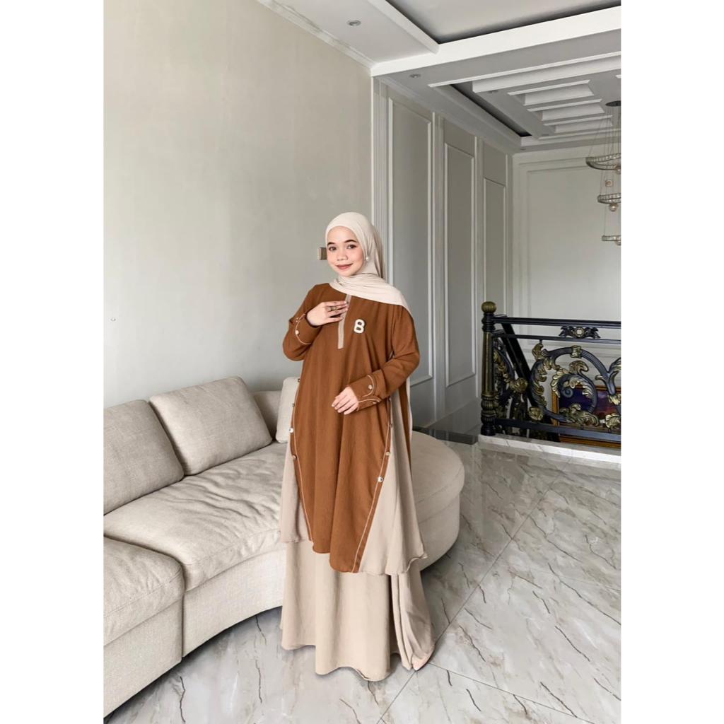 NEW ARRIVAL SET ROK ZAHIRA  setelan rok dan tunik muslim syar'i wanita muslimah crincle airflow One 